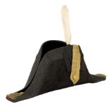 Scots Guards Victorian Quartermaster’s cocked hat.A very fine scarce black silk ‘beaver’ example, by