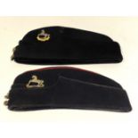King’s Liverpool Regiment Officer’s Field Service Side Caps.Two examples of dark blue melton cloth