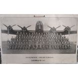 WW2 1943 199 Squadron Bomber Command Photographprinted on card, Squadron photo at Lakenheath 1943.