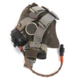 WW2 RAF G Type Oxygen Maskgrey green rubber mask. Front “10A/12570” microphone fitted with short