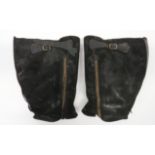WW2 RAF 1943 Escape Pattern Flying Boot Topsblack suede, upper calf sections removed from shoe.