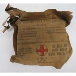 WW2 RAF MKIV Aircrew First Aid Outfitrubberised, canvas packet. The front and rear with printed