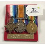 WW1 King’s Liverpool Regiment 1914/15 Star Group of Three Medals.Awarded to “3010 PTE H. STONELEY