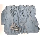 Three WW2 Pattern RAF Collarless Shirtsblue cotton shirt with half fastened front secured by 3