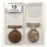 Duke of Wellington’s West Riding Regiment Territorial Pair of Medals to a Bandsman.Awarded to