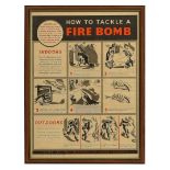 WW2 Home Front Civil Defence Two Posters “How to Tackle Fire Bombs”These posters were published by