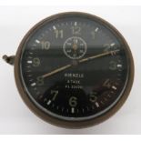 German Third Reich WW2 Luftwaffe 8 Day Cockpit Clock by “Kienzle”plated brass body with screw thread