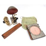 RAF WW2 Small Selection of Navigator Itemsconsisting map board, adjustable lamp. Lower clip with