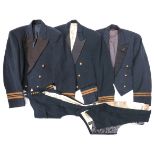 Quantity of Royal Air Force Mess Dressconsisting blue grey mess jacket with turn back collar.