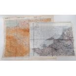 Two Escape & Evasion Silk Maps of Europeconsisting double sided map C and map D of Europe