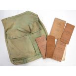 WW2 RAF Navigator’s Baglarge, green canvas bag with flap secured by press studs. Rear, double