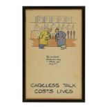 WW2 “Careless Talk Costs Lives” Propaganda Poster “in the Pub” by FougasseThis coloured small poster