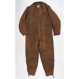 WW2 RAF 1941 Pattern Sidcot Suit Liner. Brown silk, padded full suit. Full front zip. Full leg zips.