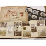 WW1 Attributed VAD Nurse Photograph Albums & Badges.A scarce “snap shot” photograph album compiled