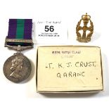 Queen’s Alexandra Royal Army Nursing Corps Officer’s General Service Medal, Clasp “Cyprus”.Awarded