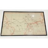 WW2 RAF Bomber Command Navigator’s Plotting Map 1944.A scarce example, possibly used by a