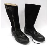 WW2 RAF 1943 Escape Pattern Flying Bootsblack leather shoe section with front laces. Top, removable,