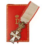 Denmark. Order of the Dannebrog cased breast badge.A fine Fredrick IX (1947-72) silver gilt and