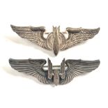 WW2 Period US Army Air Force British Made Bombardier Wings.A good silver plated example with pin and