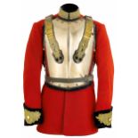 Life Guards Officer’s scarlet tunic.A rare example of the pattern worn on State occasions. Scarlet