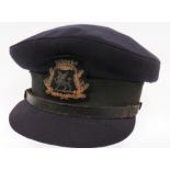 WW2 Period BOAC Officer’s Service Dress Capdark blue crown, body and stiffened peak. Black, mohair