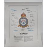 Selection of Various Aviation Printsconsisting print of 617 Squadron crest with facsimile signatures