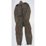 Late WW2 RAF Beadon Flying/Evasion Suitgrey cotton suit. Knitted collar and internal cuffs. Full