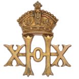 20th Hussars Victorian cap badge circa 1896-1901.