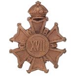 Indian Army. 17th Bombay Infantry Victorian pagri badge circa 1885-1903.