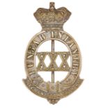 Indian Army. 30th Punjab Infantry Victorian pagri badge.