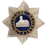 Lincolnshire Regiment Officer’s post 1881 forage cap badge.