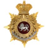 King’s Own Royal Lancaster Regiment Victorian Officer’s helmet plate circa 1881-1901.