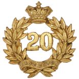 20th (East Devon) Regiment of Foot, Victorian OR’s glengarry badge circa 1874-81.