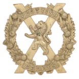 Scottish Cadets white metal glengarry badge.