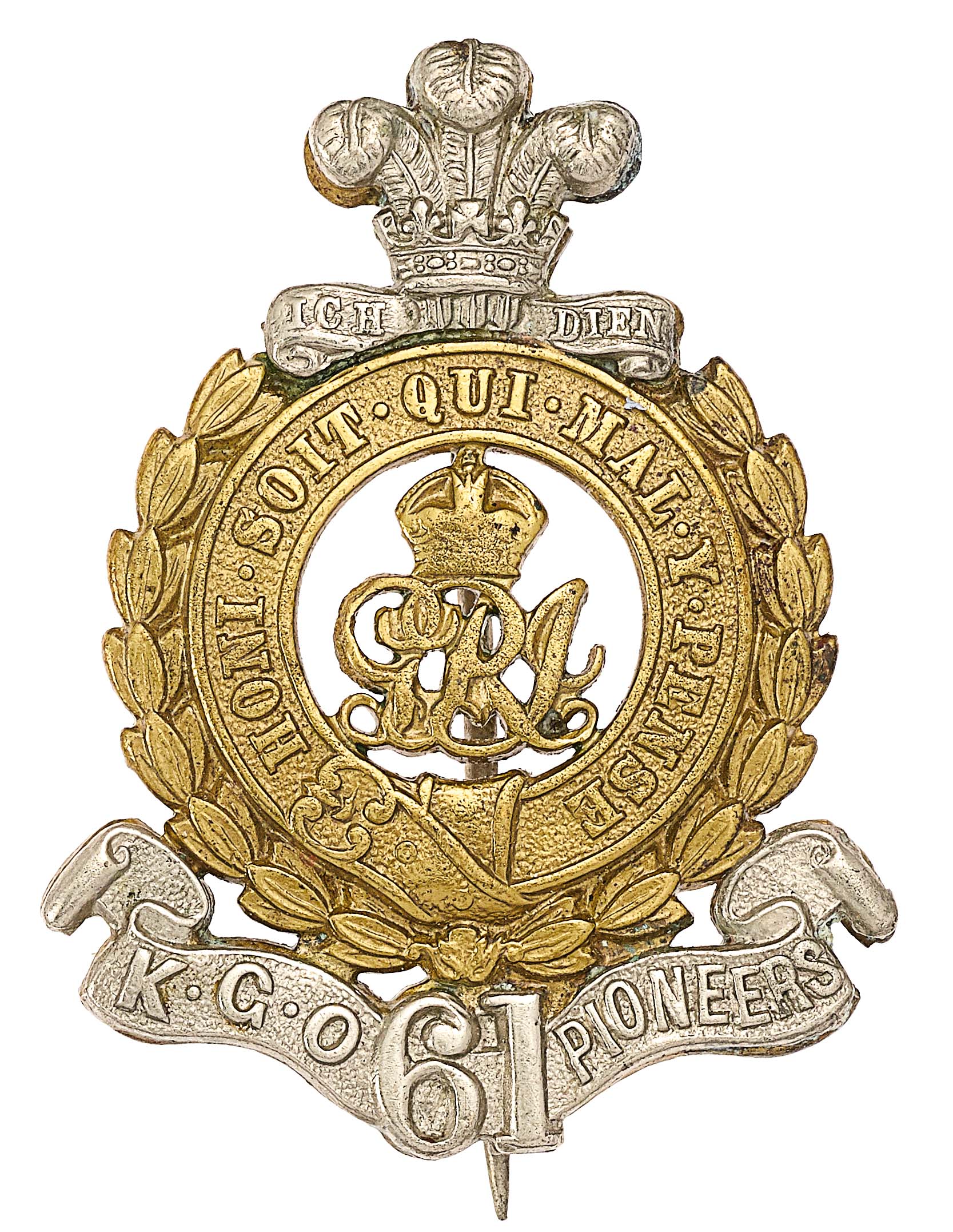 Indian Army. 61st King George’s Own Pioneers pagri badge circa 1911-22.