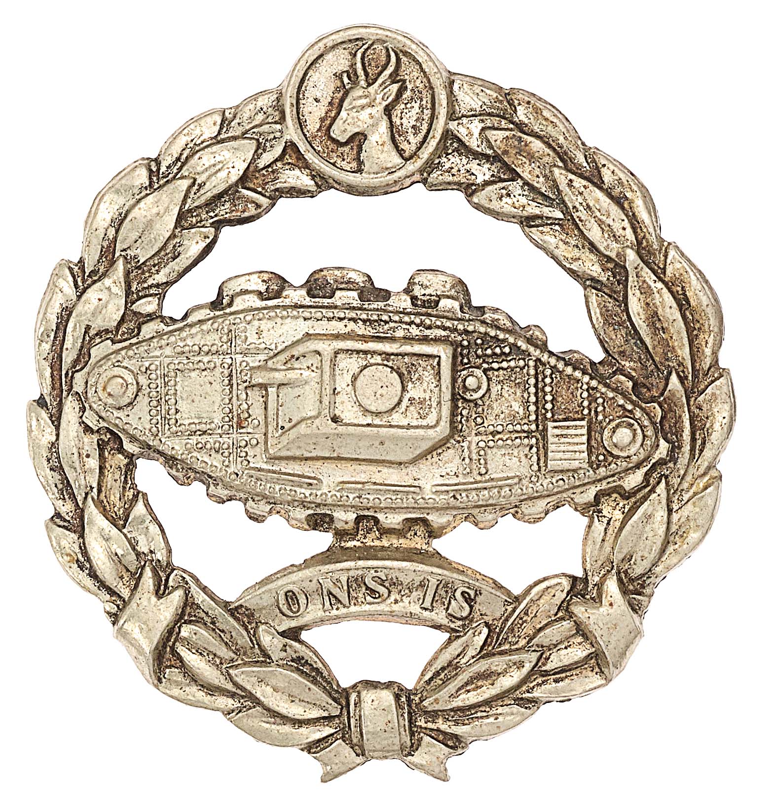 South Africa Tank Corps WW2 beret badge circa 1941-43.