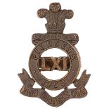 Indian Army. 61st King George’s Own Pioneers OSD cap badge circa 1910-22.