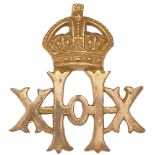 20th Hussars Officer’s cap badge circa 1901-22.