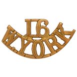 16 / W.YORK scarce WW1 “Bradford Pals” brass shoulder title.