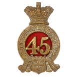 45th (Nottinghamshire Sherwood Foresters) Regiment Victorian OR’s glengarry badge circa 1874-81.