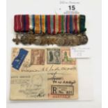 Miniature Medals of Brigadier Norman Vause Sadler OBE DCM., TD