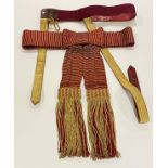 Foot Guards Officer’s State Waist Sash and sword belt with slings.