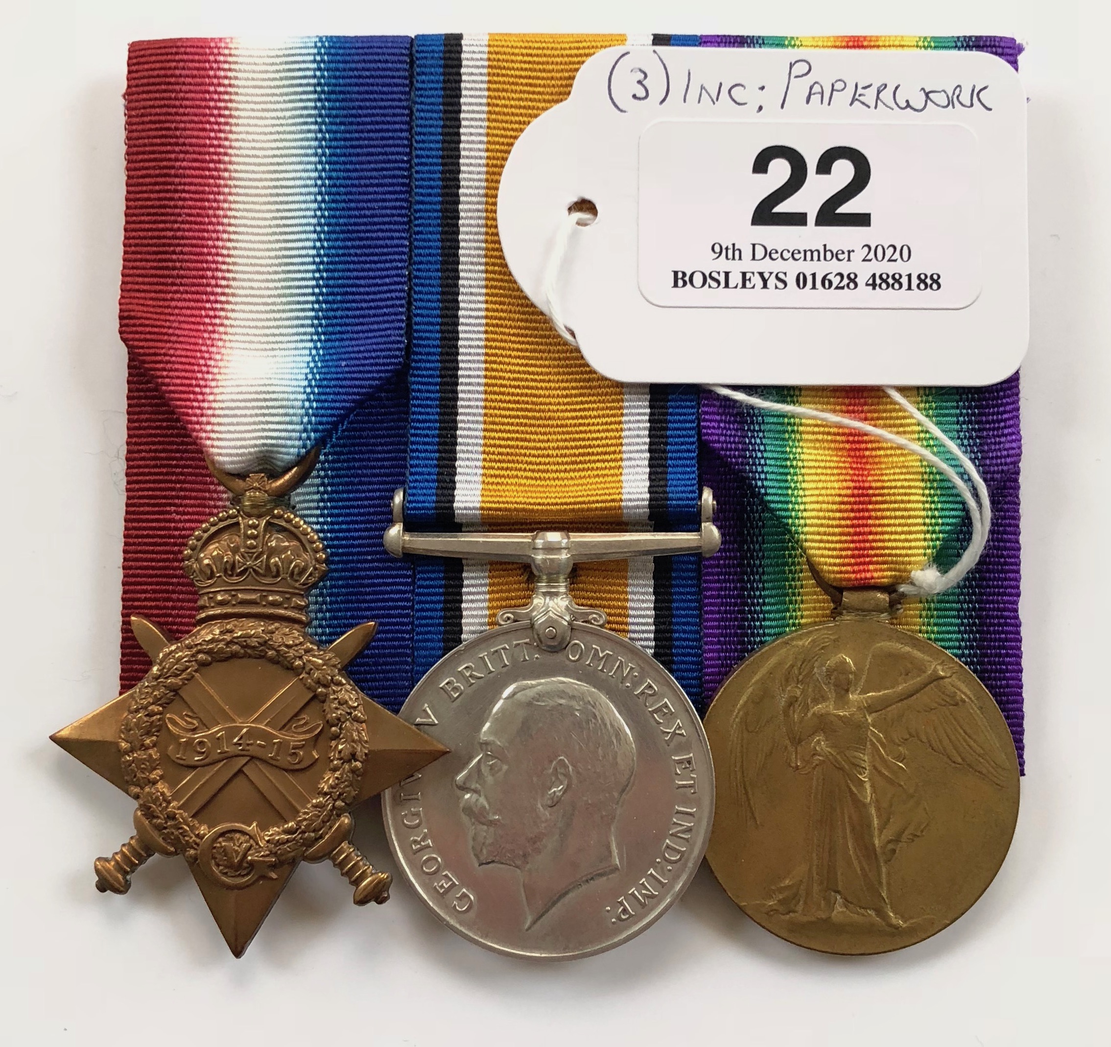 WW1 1/4th Lincolnshire Regiment Group of Three Medals.