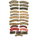 Home Guard Printed & Embroidered Uniform Shoulder Title Badges.