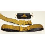 Royal Artillery post 1901 Officer’s pouch belt, undress pouch and waist belt.