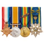 WW1 1st Bn King’s Liverpool Regiment Officer’s Order of the Egyptian Nile Group of Four Medals.