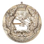 Scottish. London Scottish Victorian Officer’s 1886 Edinburgh hallmarked silver plaid brooch.