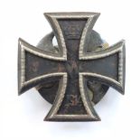 German Imperial 1914 silver screwback convex Iron Cross 1st Class.