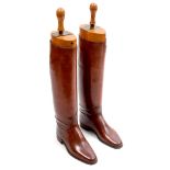 Pair of Riding Boots with Trees by Peal & Co. London.