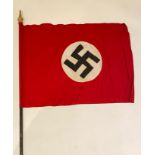 WW2 German Third Reich NSDAP double sided flag & Pole.